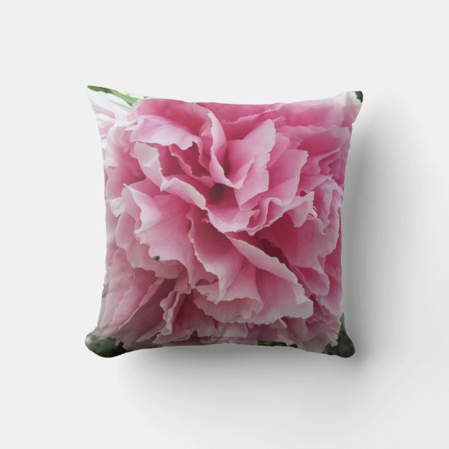 Coussin Carreau rose de pivoine (Recto)