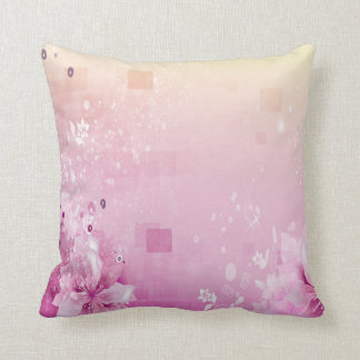 Coussin Carreau rose et floral