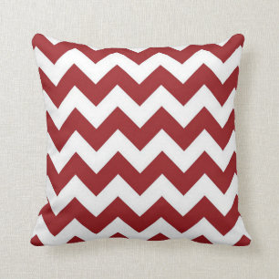 Coussin Carreau rouge 16" de coton de Chevron x 16"