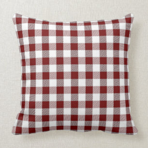 Coussin Carreau rouge classique de guingan de Bourgogne