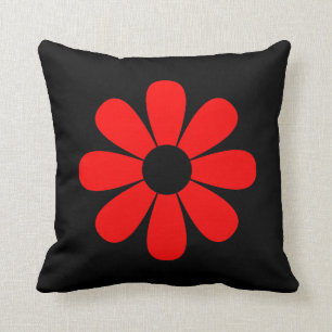 Coussin Carreau rouge de marguerite