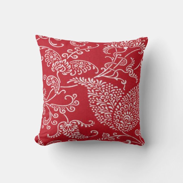 Coussin Carreau rouge de MoJo de pays français (Recto)