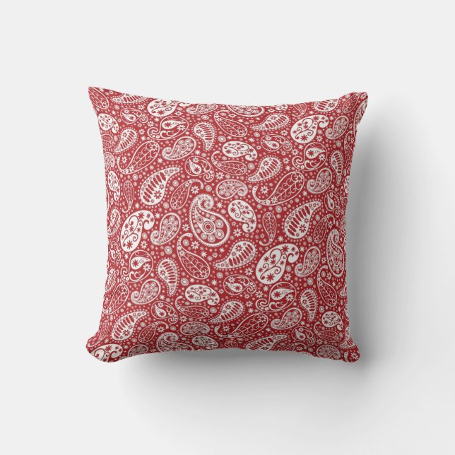Coussin "Carreau rouge de Paisley " (Recto)