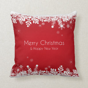 Coussin Carreau rouge élégant des vacances de Noël