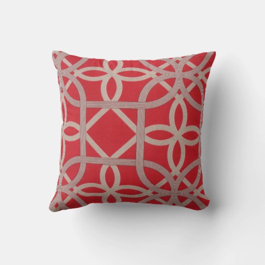 Coussin Carreau rouge moderne de conception (Verso)