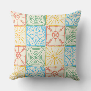 Coussin Carreau sans couture de style amalfien coloré