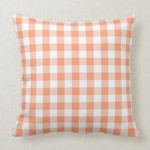 Coussin Carreau saumoné classique de motif de guingan