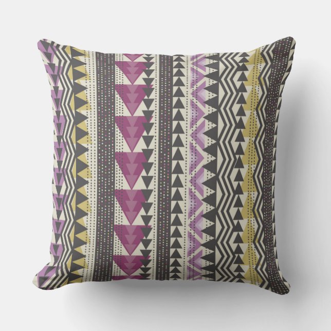 Coussin Carreau tribal de triangles (Recto)