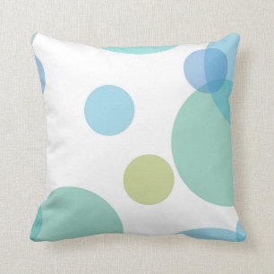 Coussin Carreau vert-bleu de cercles