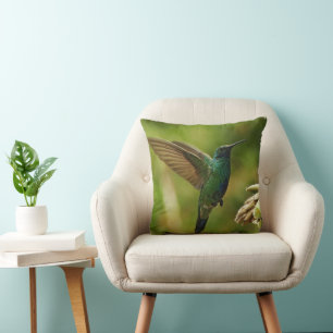 Coussin Carreau vert de colibri de Violet-oreilles