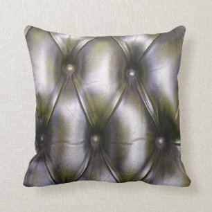 Coussin Carreau vert-foncé en cuir de Chesterfield de Faux