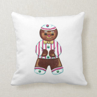 Coussin Carreau vintage de bonhomme en pain d'épice