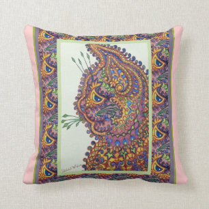 Coussin Carreau vintage de chat de papier peint de Louis
