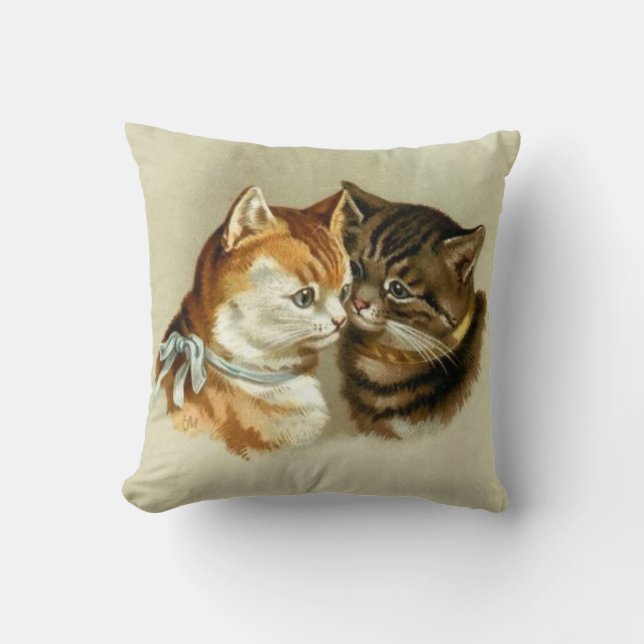 Coussin Carreau vintage de chats (Recto)