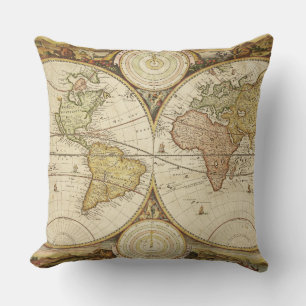 Coussin Carreau vintage de conception de carte
