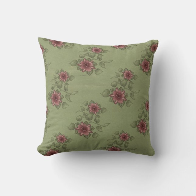 Coussin Carreau vintage de MoJo de roseraie (Recto)