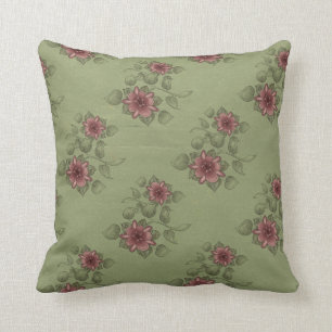 Coussin Carreau vintage de MoJo de roseraie
