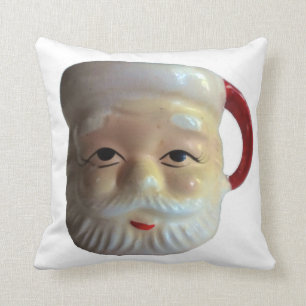 Coussin Carreau vintage de Noël de tasse de Père Noël