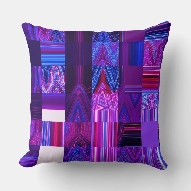 Coussin Carreau violet 20" de coton de Mélange x 20" (Recto)