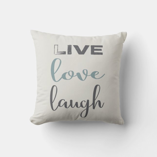 Coussin Carreau vivant de la typographie | de rire d'amour (Recto)