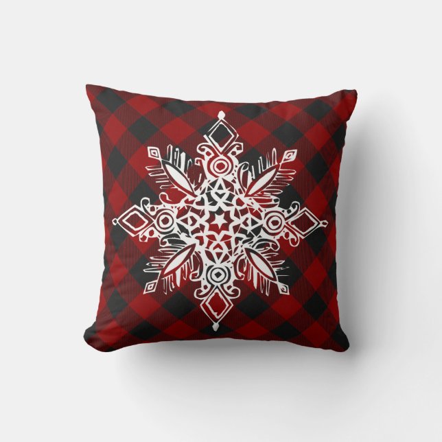 Coussin Carreauté avec flocon de neige (Recto)