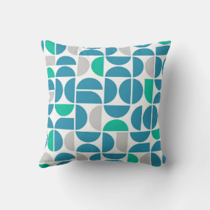 Coussin Carreaux aquatiques du milieu du siècle