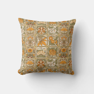 Coussin Carreaux Art Nouveau : Style céramique Vintage