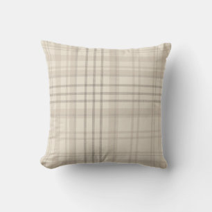 Coussin Carreaux Beige Neutre