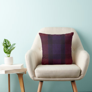Coussin Carreaux Confortables Bordeaux Marron Violet