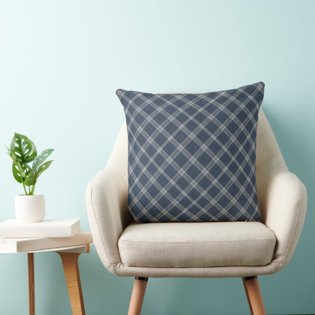 Coussin Carreaux de Jean Bleu (Chaise)