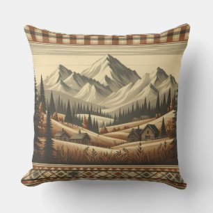 Coussin Carreaux de Montagne - pour un Charme de Cabane Co