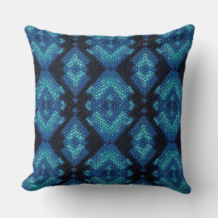 Coussin Carreaux de mosaïque bleu Motif Jeu d'oreiller