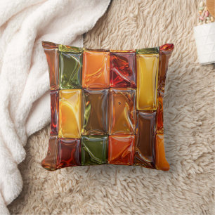 Coussin Carreaux de Mosaïque en Verre Automne Chaud - Ambr