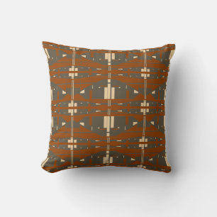 Coussin Carreaux de mosaïque méditerranéens beige brun rou