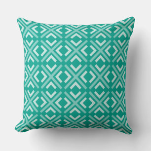 Coussin Carreaux de motif ethnique vert inspiré du Maroc