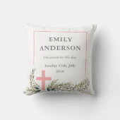 Coussin Carreaux de souvenir de baptême (Recto)