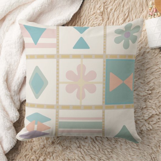 Coussin Carreaux de style folk doux (Couverture)