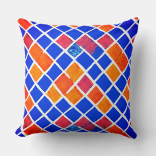 Coussin Carreaux et couleurs bleus