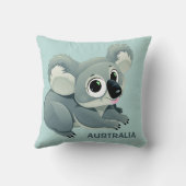 Coussin Carreaux faits sur commande des textes de koala (Verso)