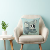 Coussin Carreaux faits sur commande des textes de koala (Chaise)