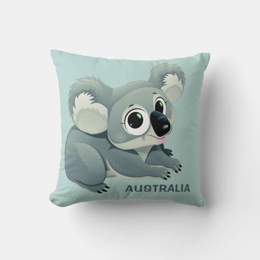 Coussin Carreaux faits sur commande des textes de koala (Recto)