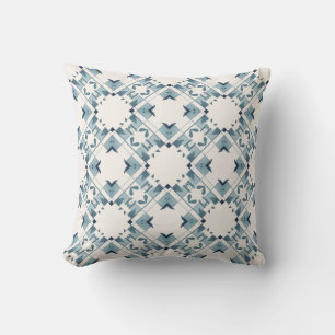 Coussin Carreaux grands croisillons diamantés bleu sarcell