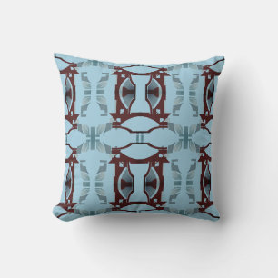 Coussin Carreaux grands formats Bourgogne Ardoise Aqua Ble