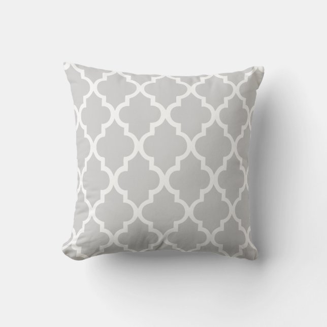 Coussin Carreaux gris Quatrefoil Motif (Recto)
