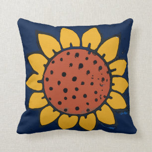 Coussin Carreaux mexicains Sunflower bleu