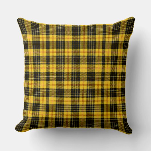 Coussin Carreaux Noir Jaune Classique (Recto)