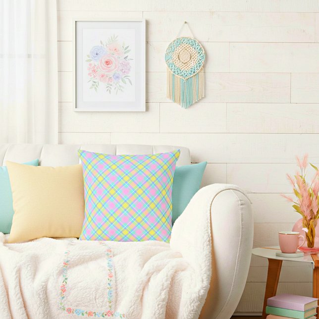 Coussin Carreaux pastel  (Créateur téléchargé)