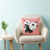 Coussin Carreaux roses mignons adorables d'amour d'ours (Chaise)