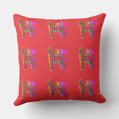 Coussin Carreaux Rouges CHIEN Rouge (Verso)