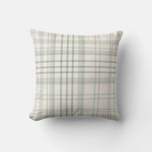 Coussin Carreaux Vert Beige Neutre